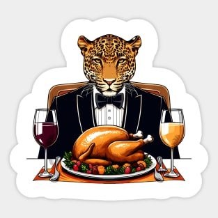 Leopard Thanksgiving Sticker